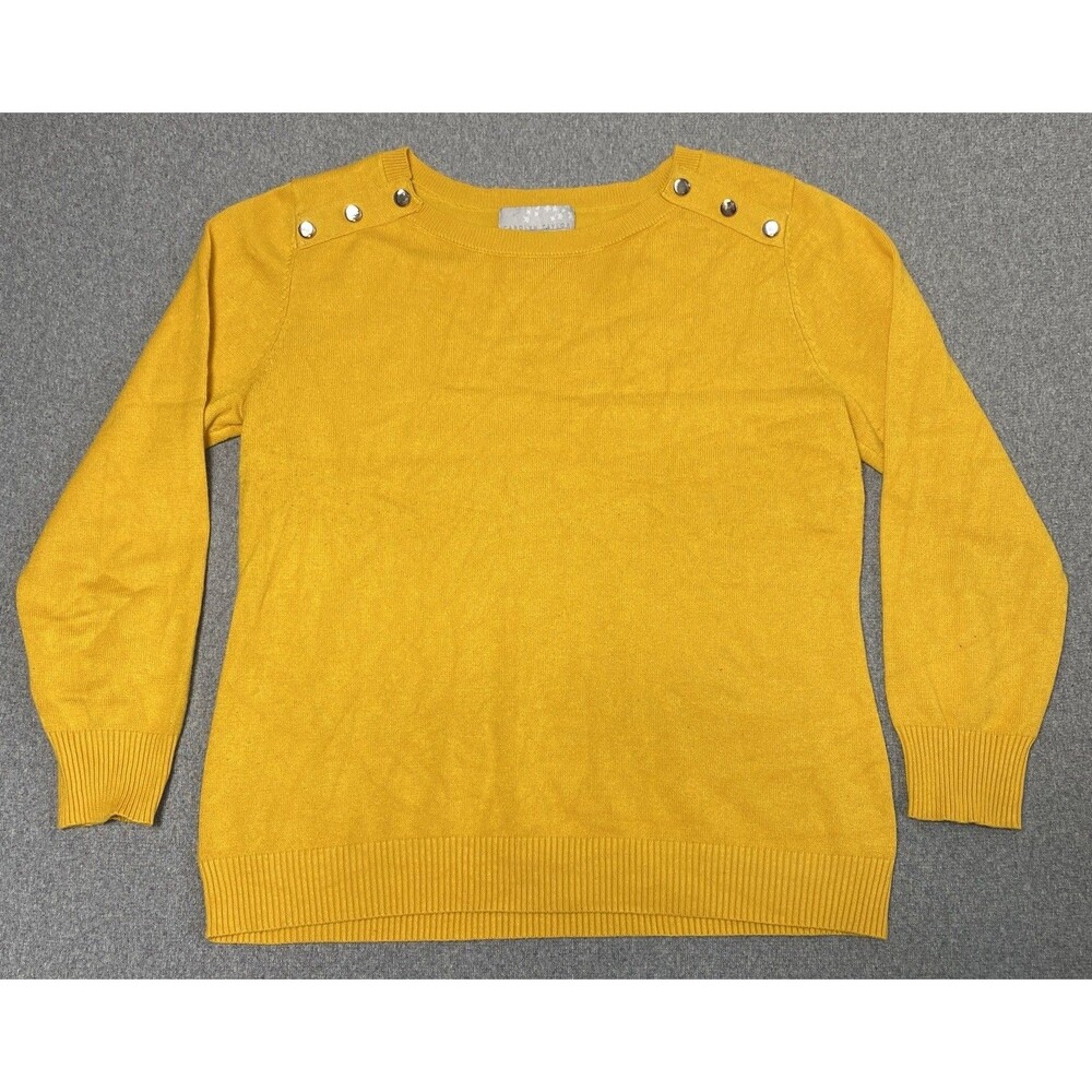 Carolyn Taylor Elegant Knit Sweater Petite Yellow Size PL